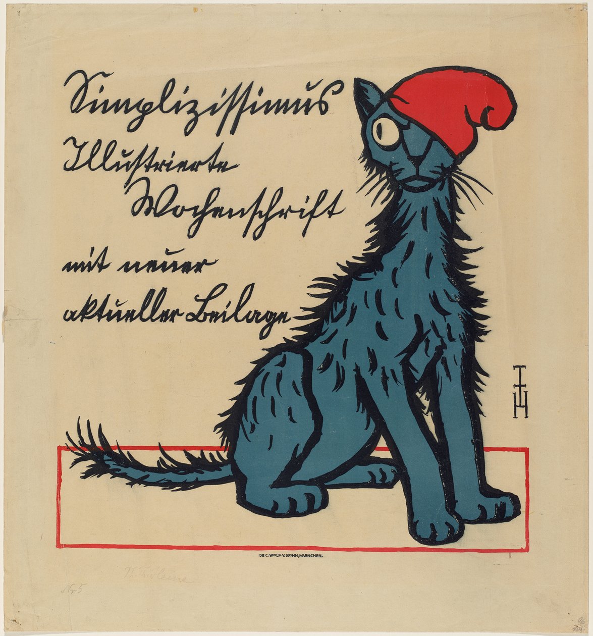 Werbeplakat für den Simplicissimus av Thomas Theodor Heine
