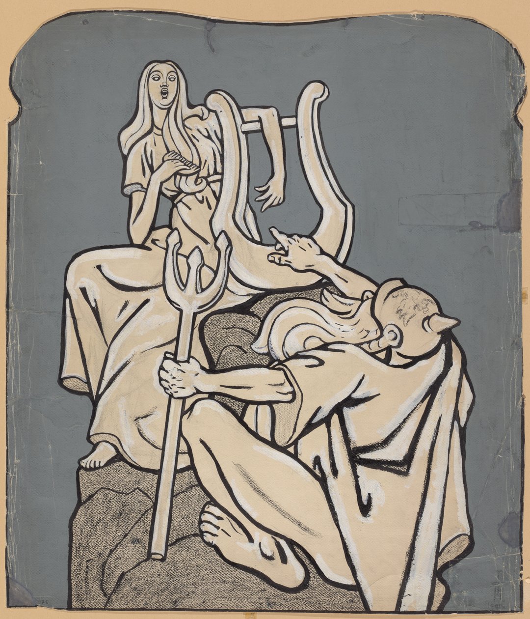 Med anledning av Heinrich Heines hundraårsdag – modell av ett Heine-monument; Simplicissimus IV/38, 1899 av Thomas Theodor Heine