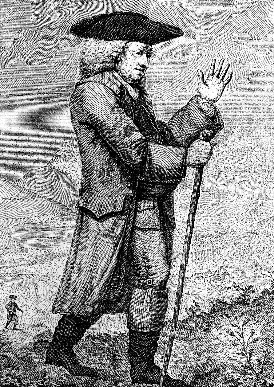 Dr Johnson i sin reseklänning, som beskrivs i Boswells Tour, c1773, 1786 av Thomas Trotter