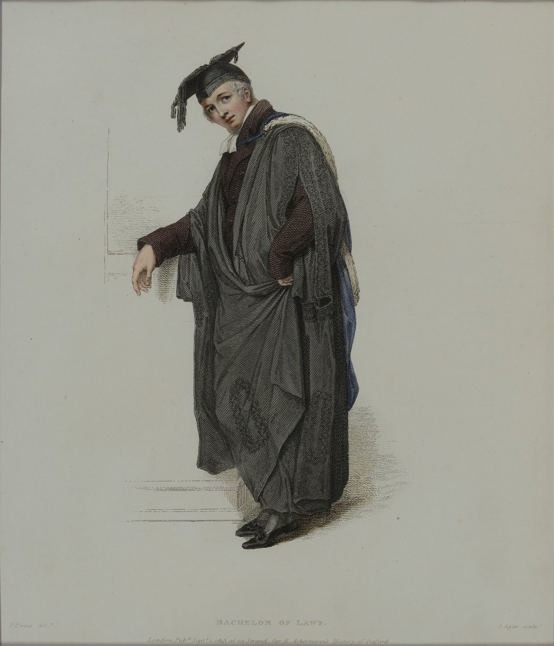Bachelor of Law, graverad av J. Agar, publicerad i R. Ackermanns 