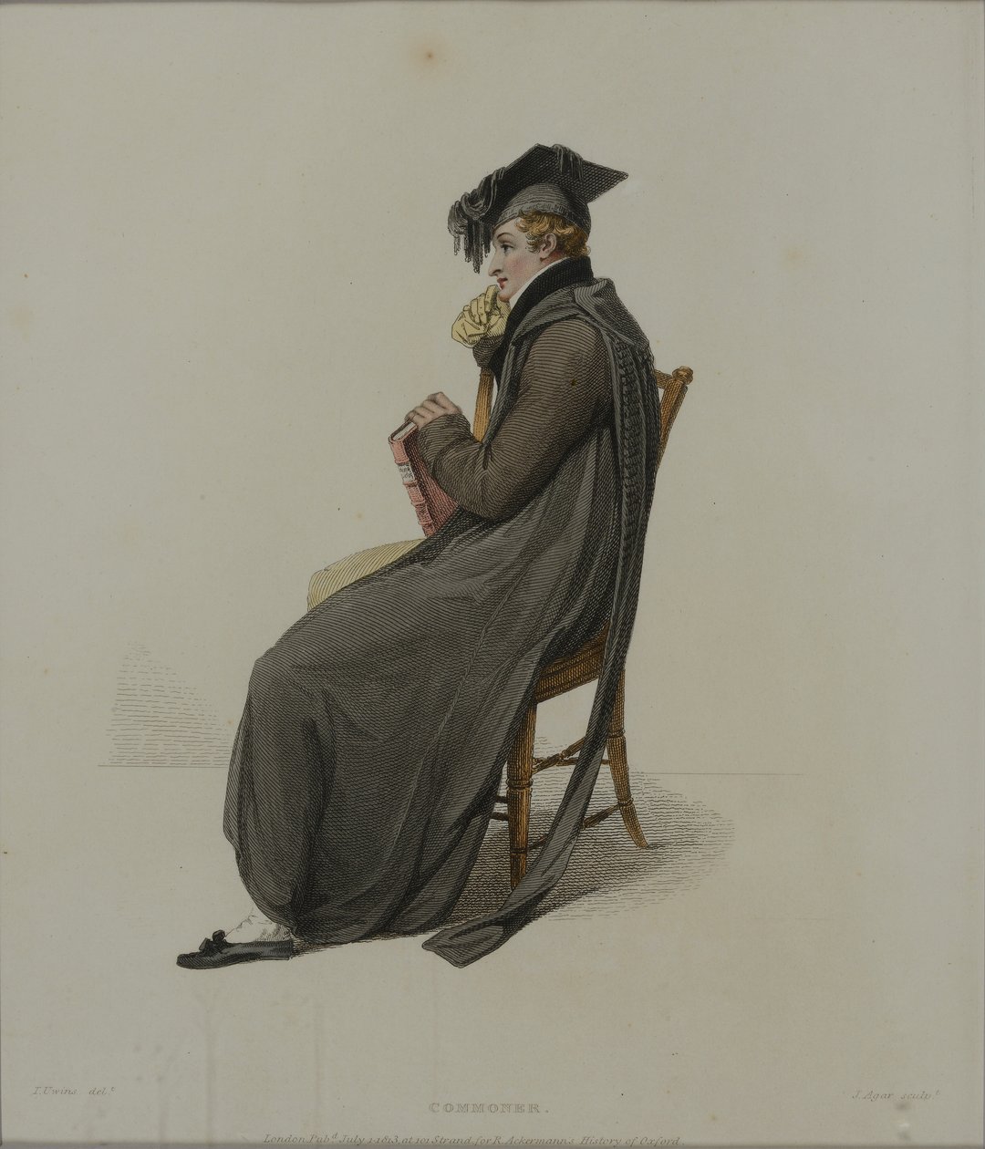 Commoner, graverad av J. Agar, publicerad i R. Ackermanns "History of Oxford", 1813 (handkolorerad gravyr). av Thomas Uwins