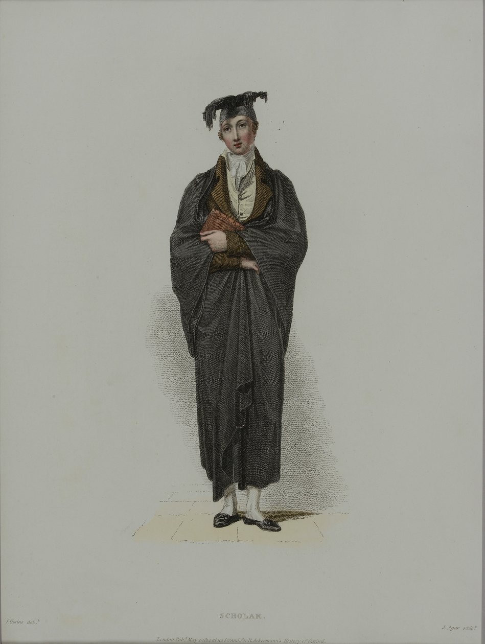 Scholar, graverad av J. Agar, publicerad i R. Ackermanns 