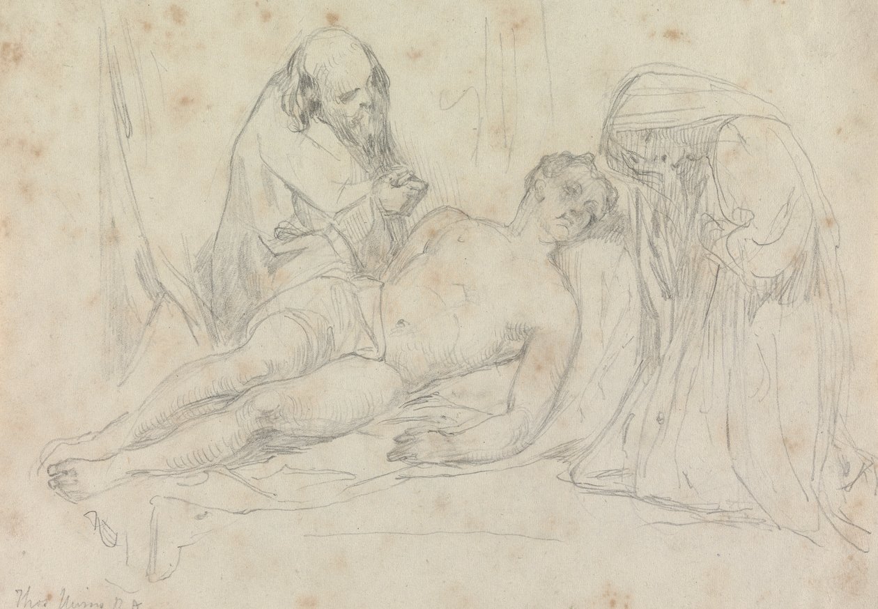 The Death of - uppsättning av William Etty R.A. av Thomas Uwins