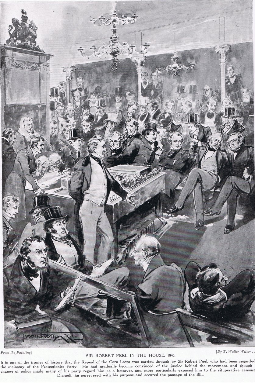 Sir Robert Peel i huset, 1846, illustration från 