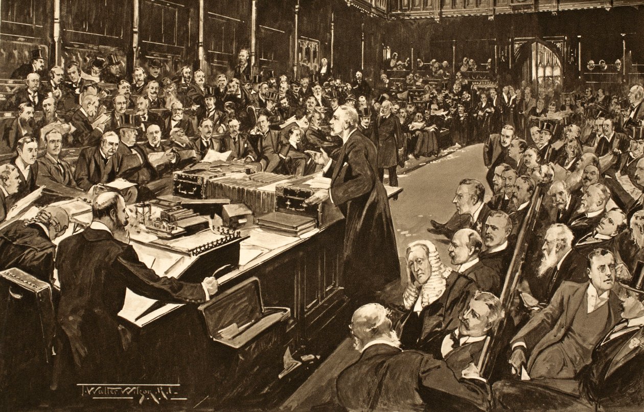 Lords and Commons som tog emot Hans Majestäts preliminära förklaring, från 