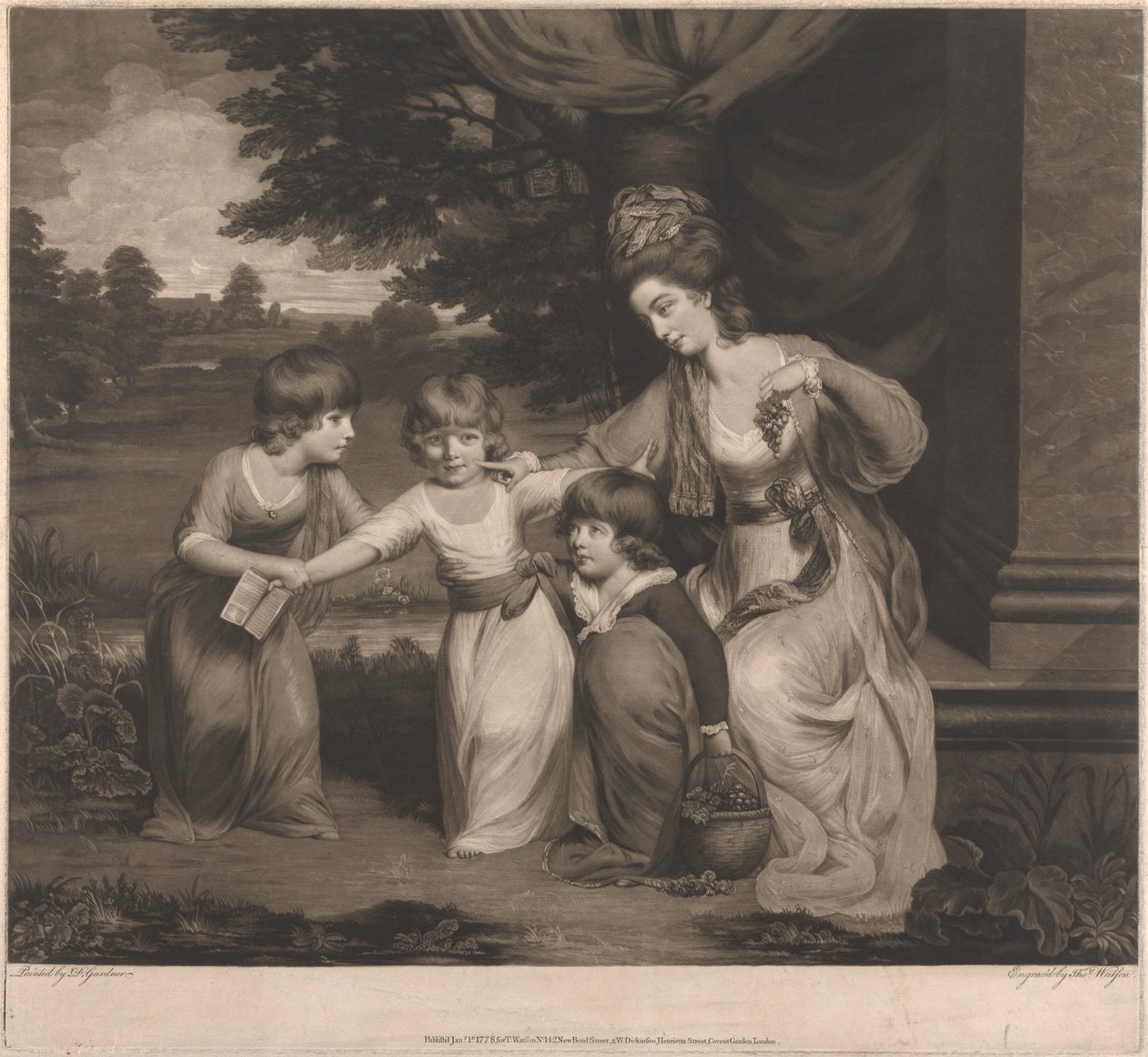 Lady Rushout och hennes barn av Thomas Watson
