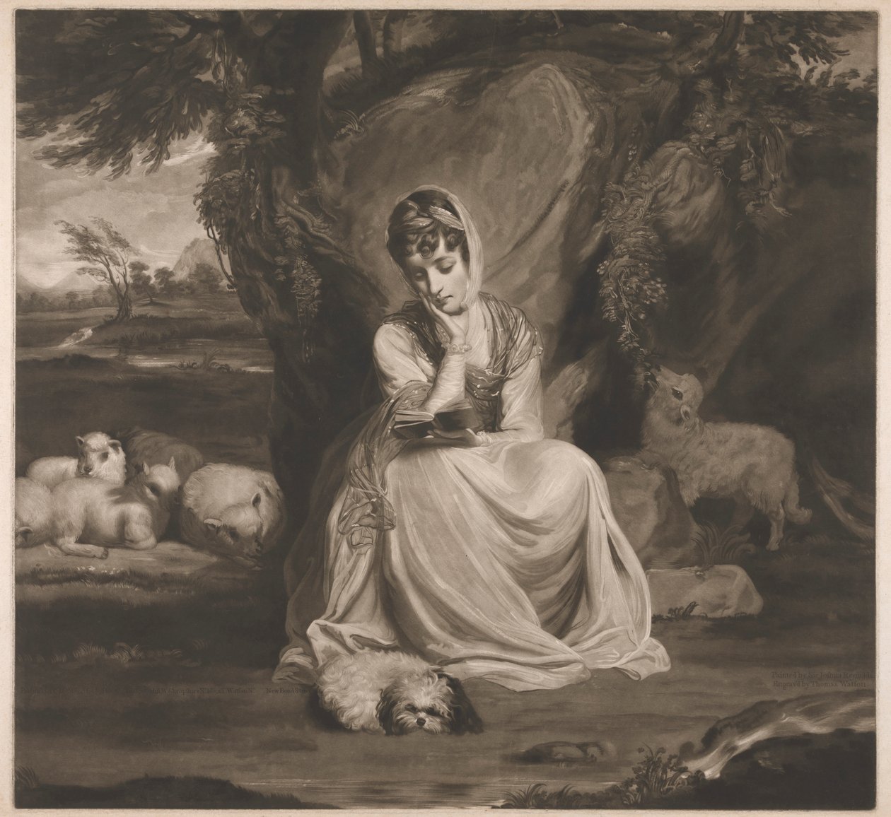 Mrs Frances Ann Crewe som St. Genevieve av Thomas Watson