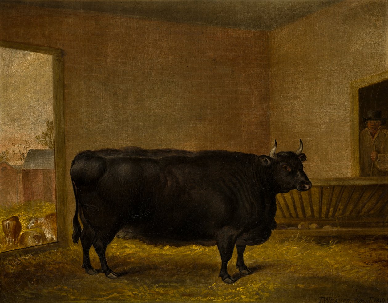 A Prize Bull: A Fat Kerry Cow, ca 1819 (olja på duk) av Thomas Weaver