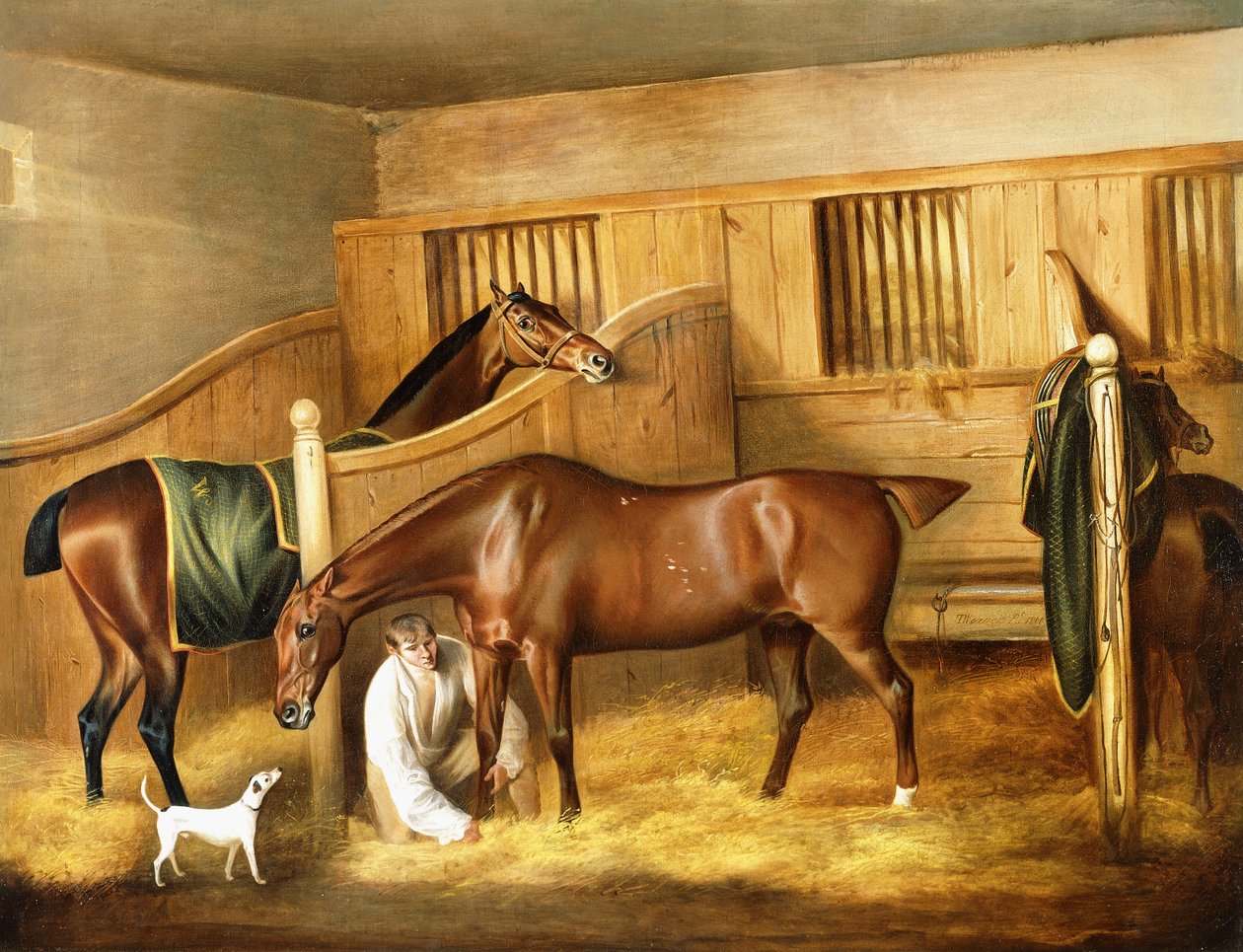 Jägare i ett stall med en brudgum, 1809 av Thomas Weaver