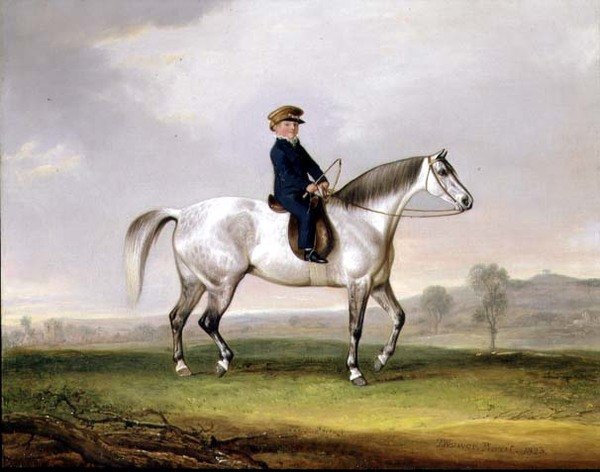 Mästare Edward Humphries på sin grå ponny av Thomas Weaver