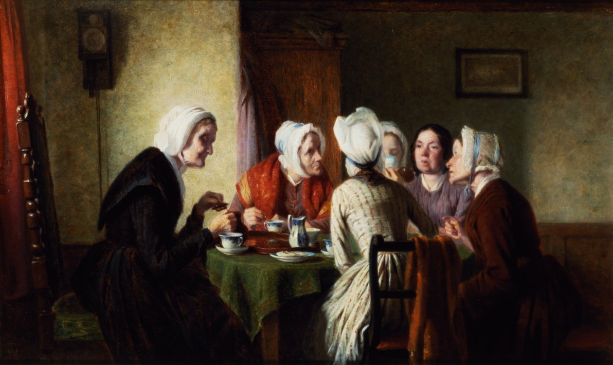 Village Gossips (olja) av Thomas Webster