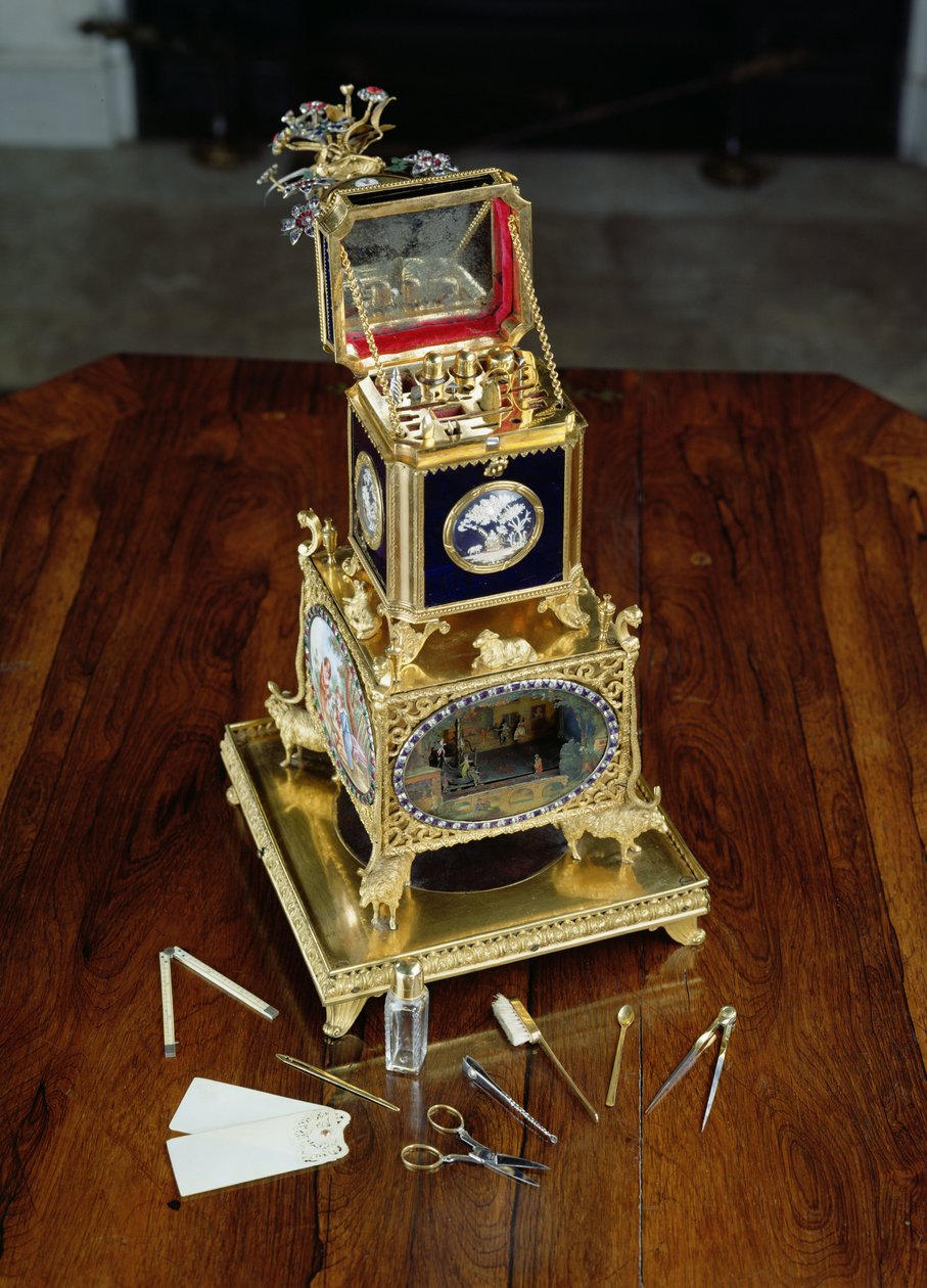 Musikalisk automat, necessaire och klocka, av Thomas Weekes, c.1800 av Thomas Weekes