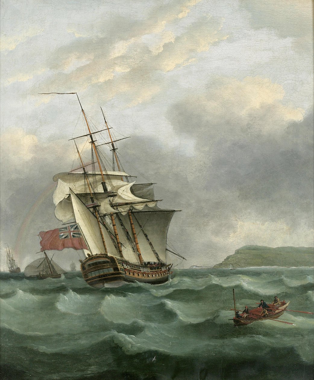 HMS Winterton närmar sig Dover, av Thomas Whitcombe av Thomas Whitcombe