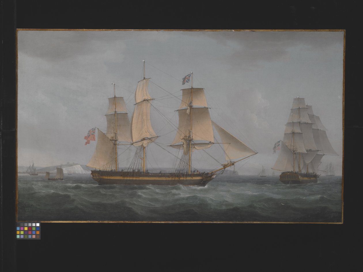 Off The Dover Coast (olja på duk) av Thomas Whitcombe