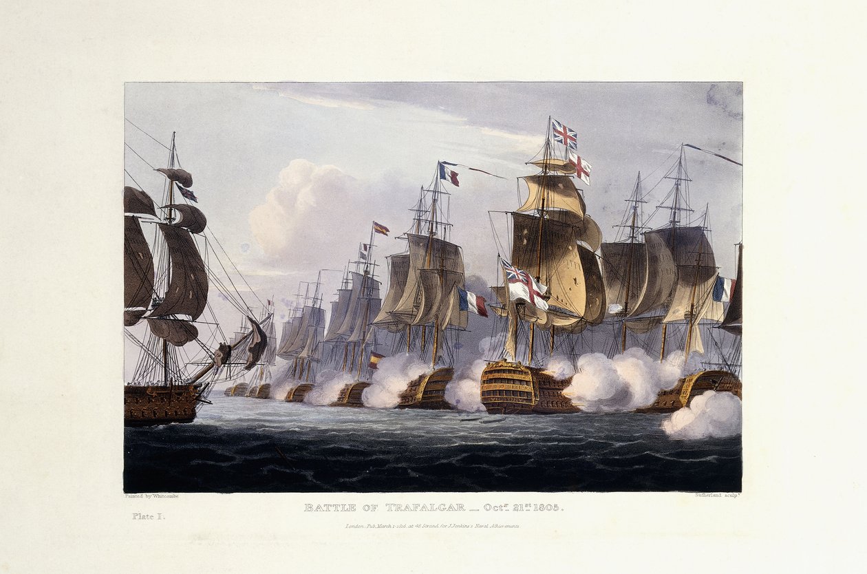 Slaget vid Trafalgar, 21 oktober 1805, 1816 av Thomas Whitcombe