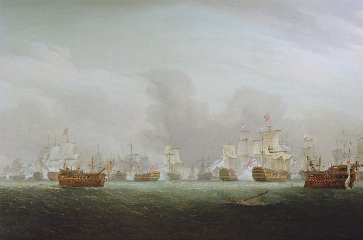 Slaget vid den härliga första juni 1794 av Thomas Whitcombe