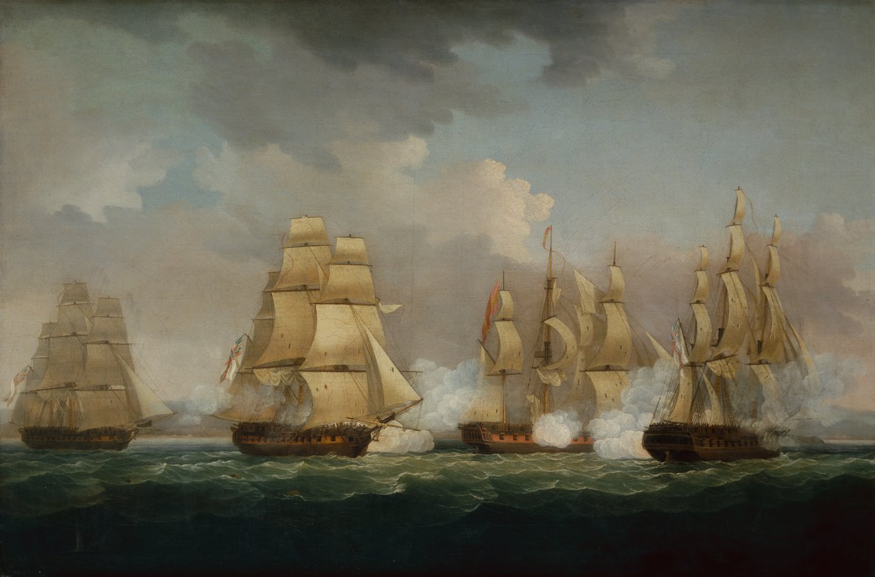 Santa Brigida engagerad av Naiad, Alcamene och Triton av Thomas Whitcombe
