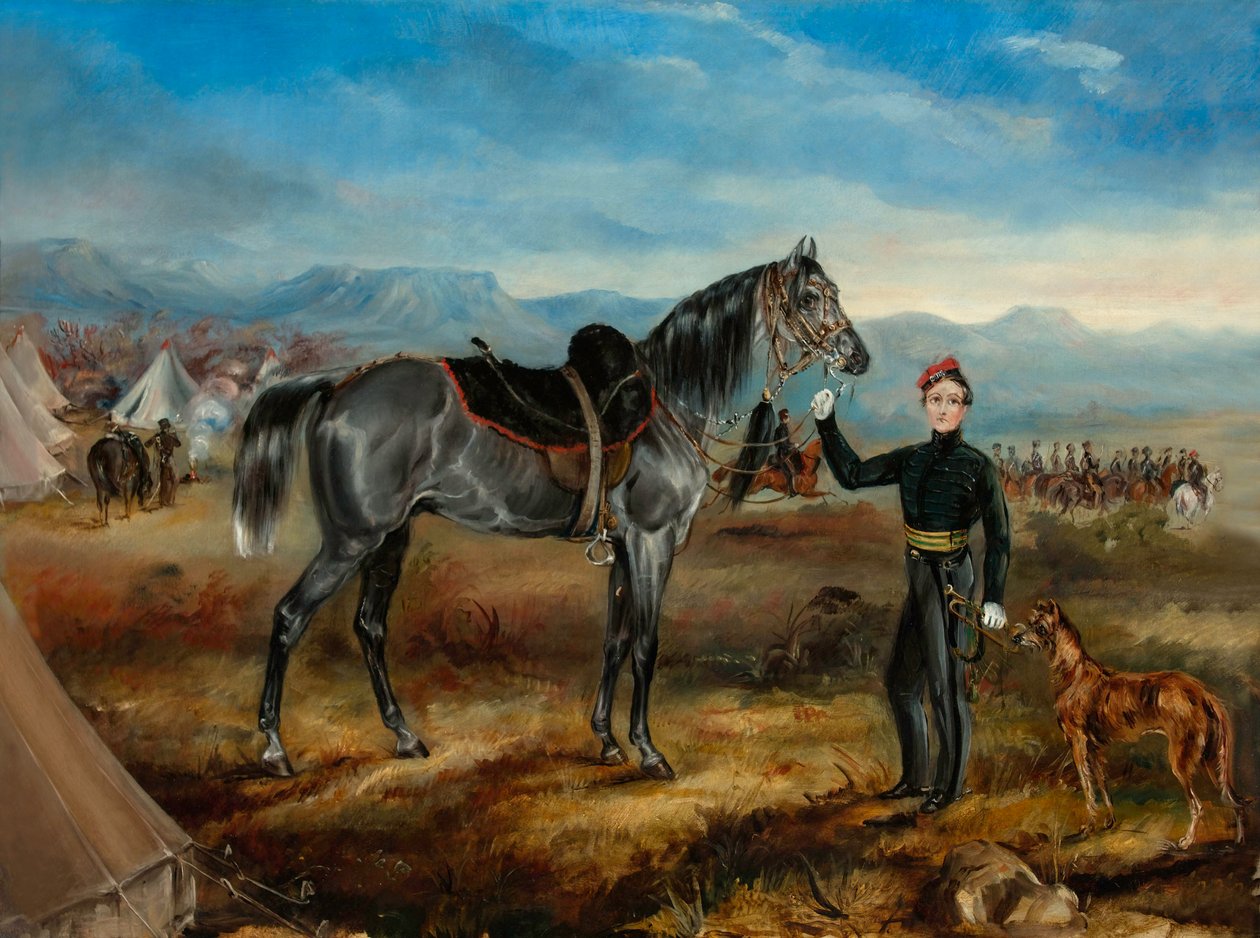 Charley, hästen till kapten T W Goodrich, Cape Mounted Riflemen av Thomas White Goodrich