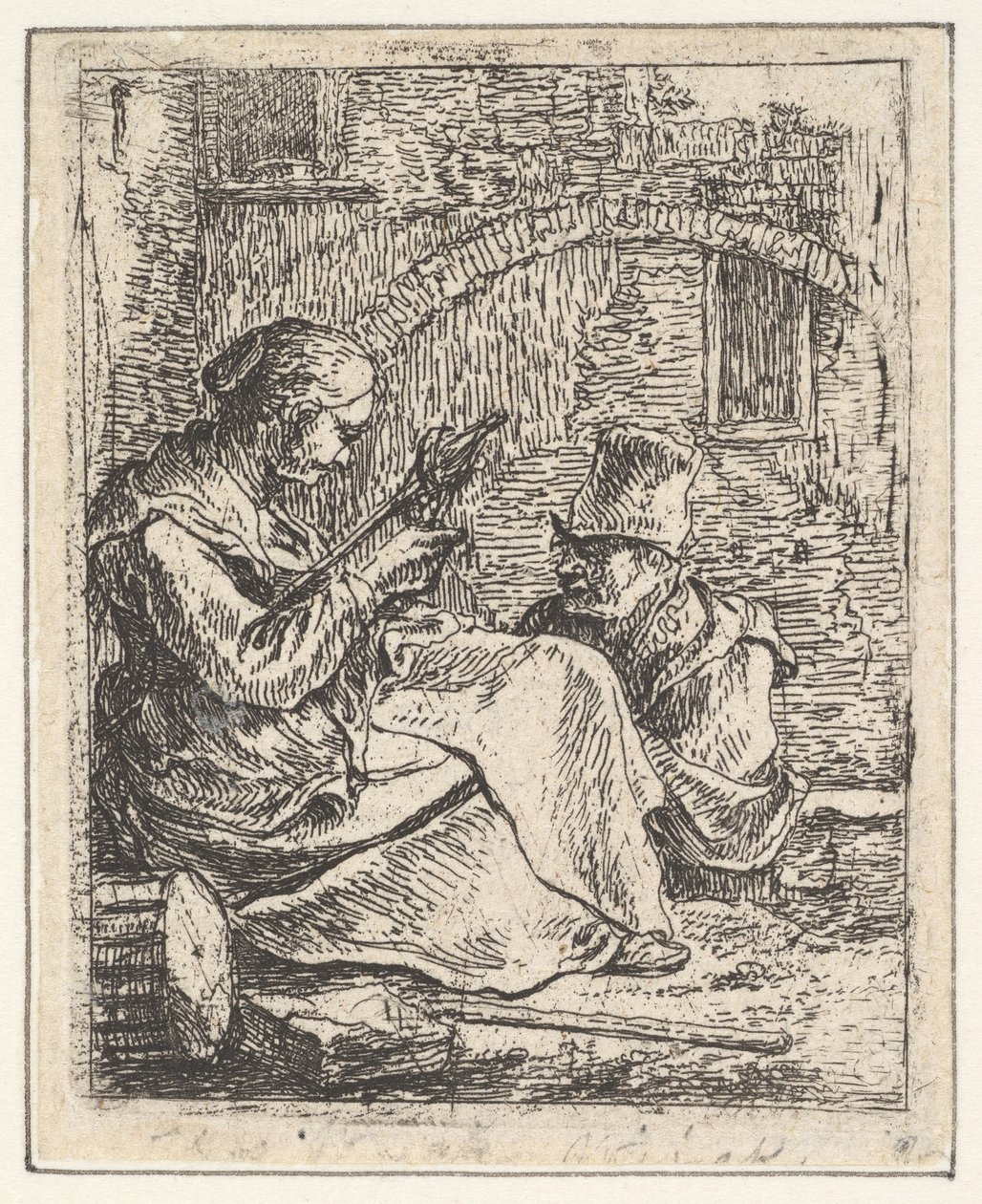 Kvinna Spinning.n.d. av Thomas Wijck