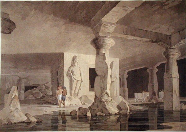 Del av Temple of the Elephanta, platta VIII från 