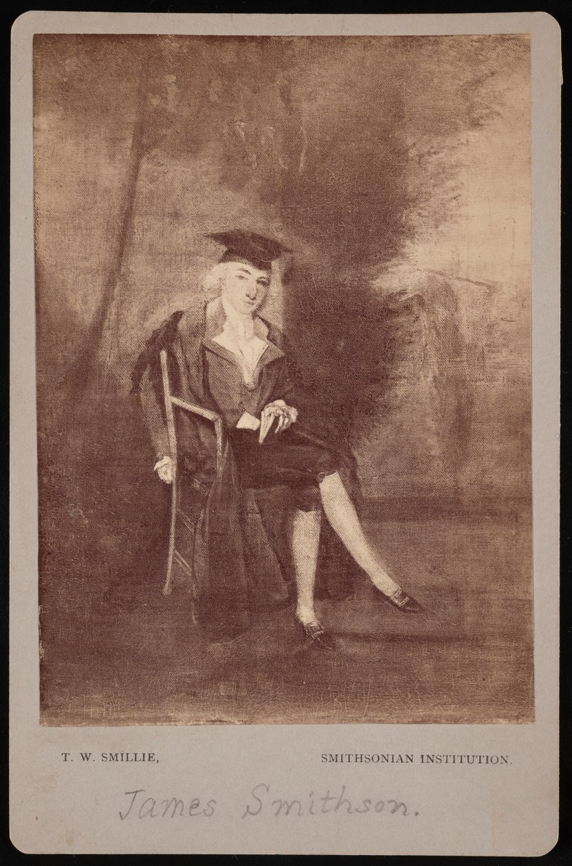 Porträtt av James Smithson 1765-1829, 1786 fotograferat 1870-talet. av Thomas William Smillie