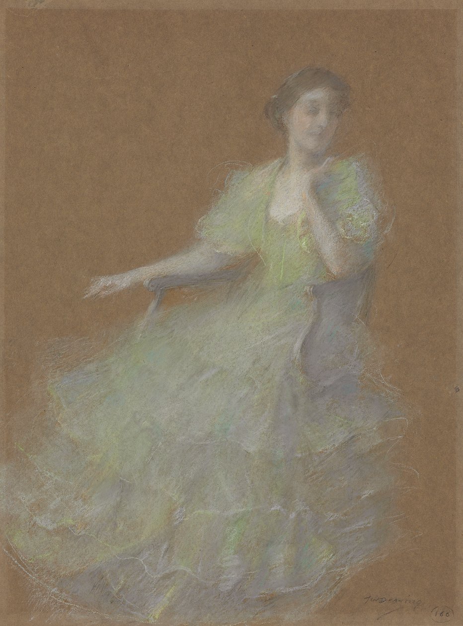 Grönt och guld, ca 1923-1926 (pastell på papper) av Thomas Wilmer Dewing