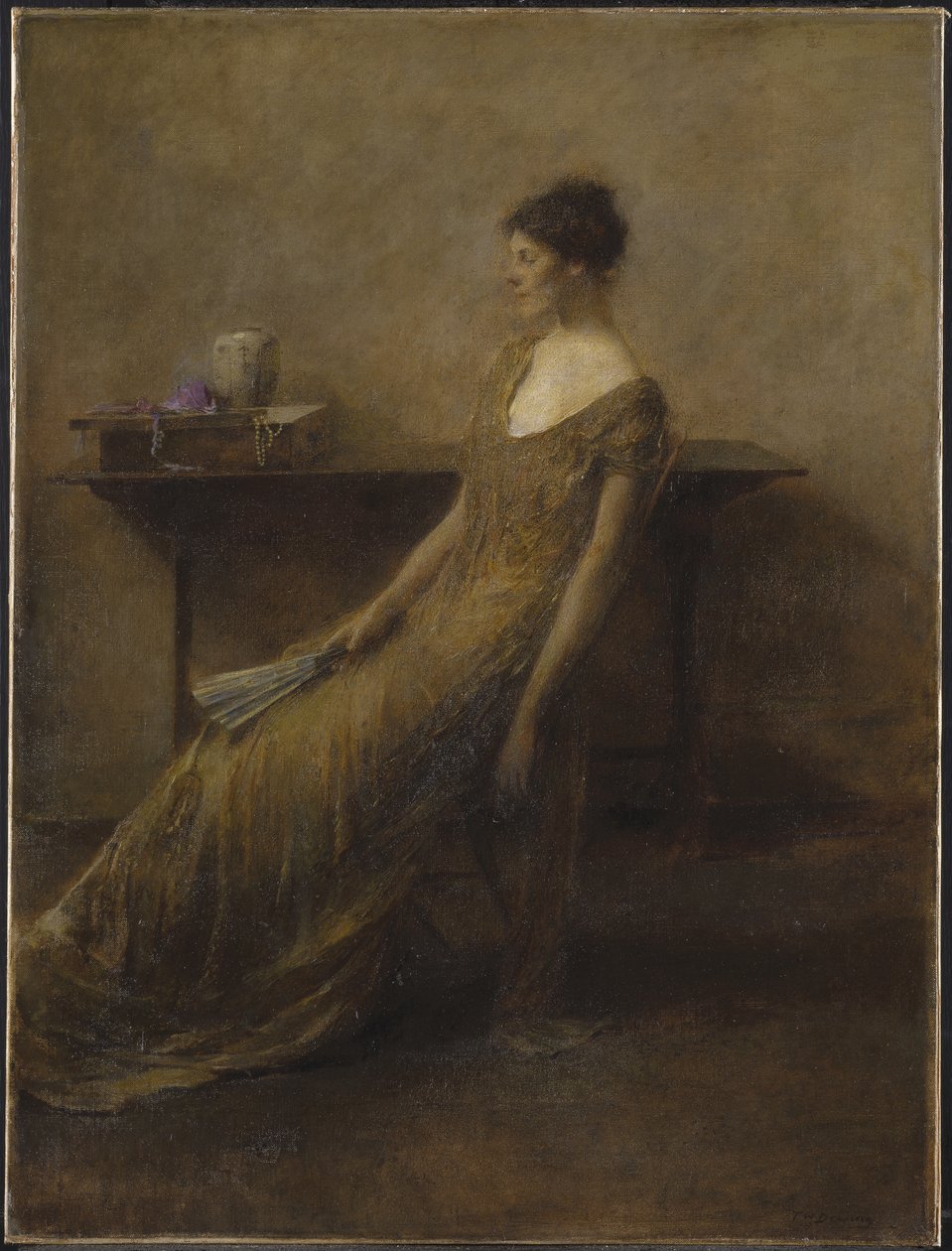Dam i guld, ca 1912 (olja på duk) av Thomas Wilmer Dewing