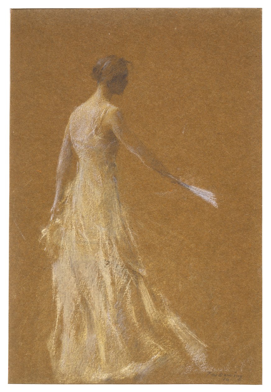 Dam i gult av Thomas Wilmer Dewing