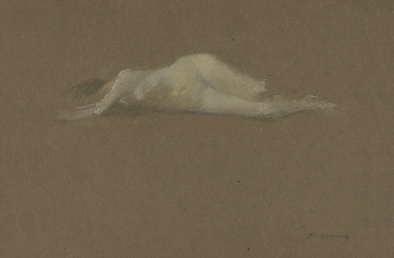Naken kvinna på hennes sida av Thomas Wilmer Dewing