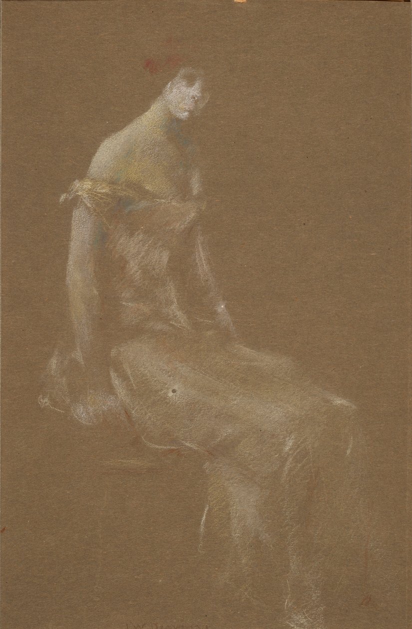 Porträtt av en kvinna i rosa #3 av Thomas Wilmer Dewing