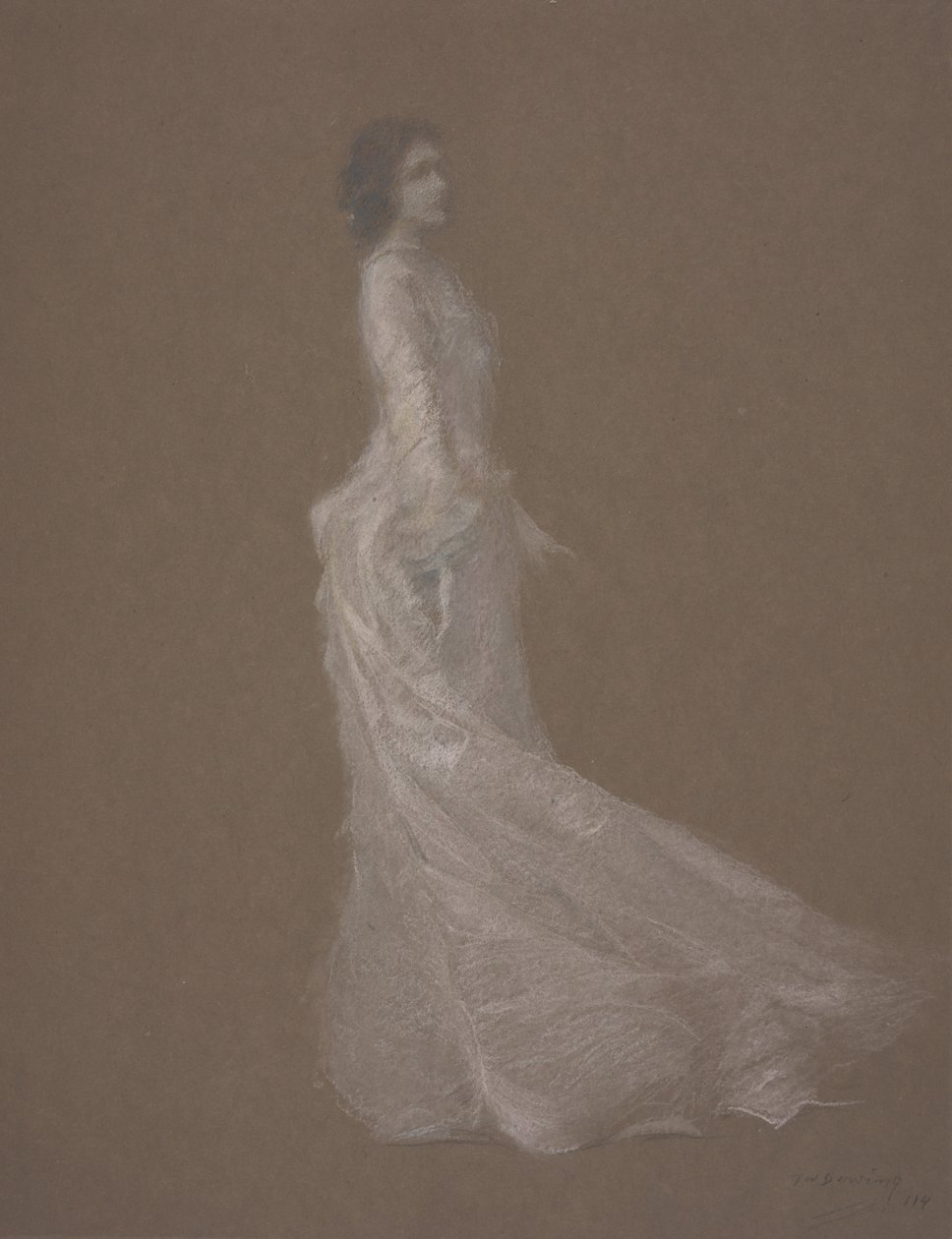 Den rosa klänningen, ca 1894 av Thomas Wilmer Dewing