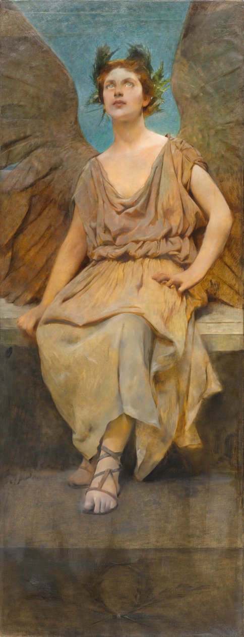 Bevingad allegorisk figur, ca 1888 (olja på duk) av Thomas Wilmer Dewing