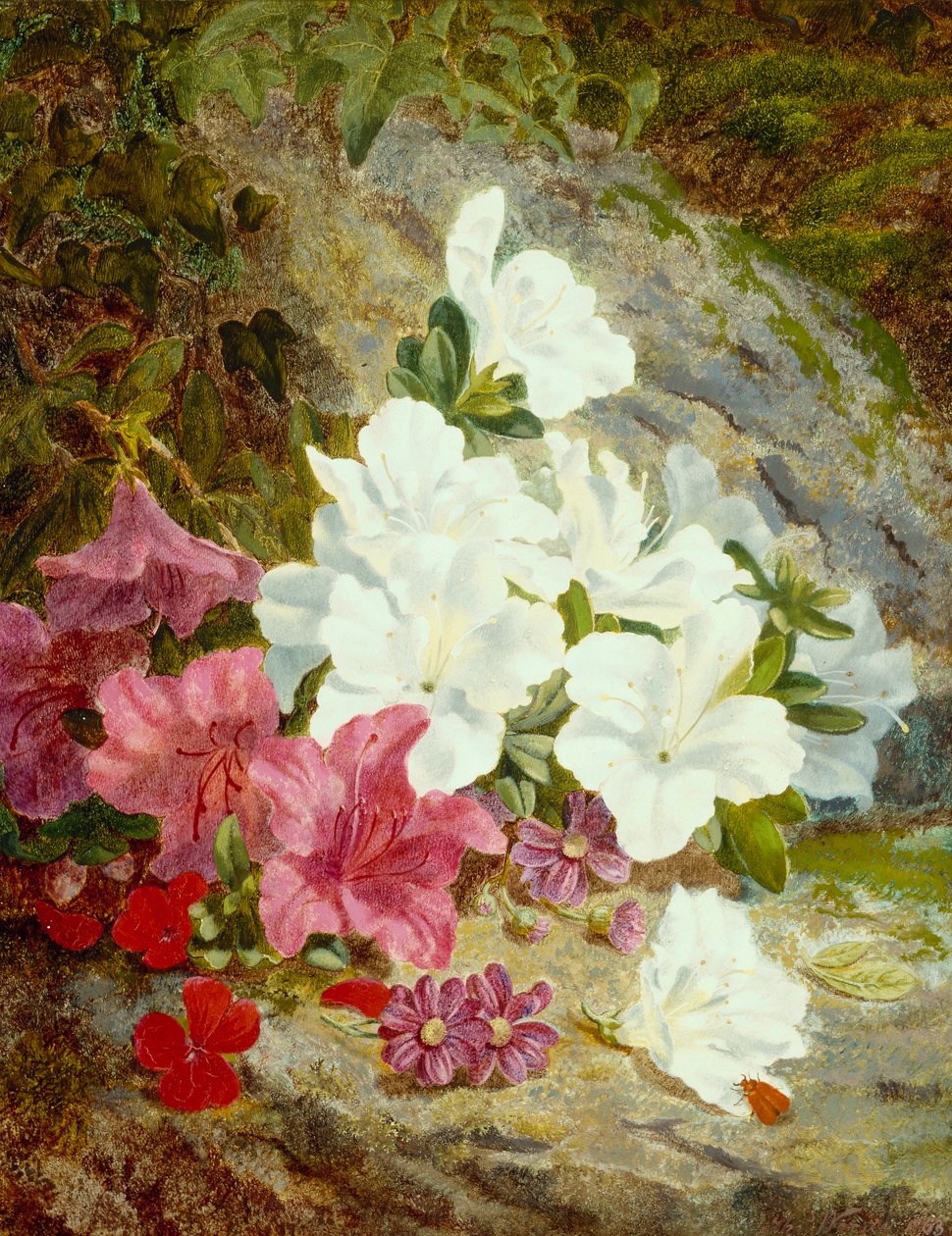 Azaleor (olja på duk) av Thomas Worsey