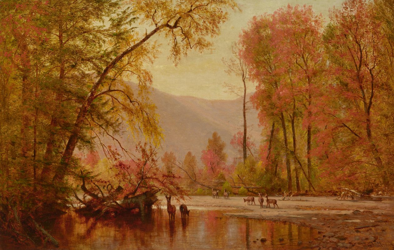 Autumn on the Delaware, ca 1875 (olja på duk) av Thomas Worthington Whittredge