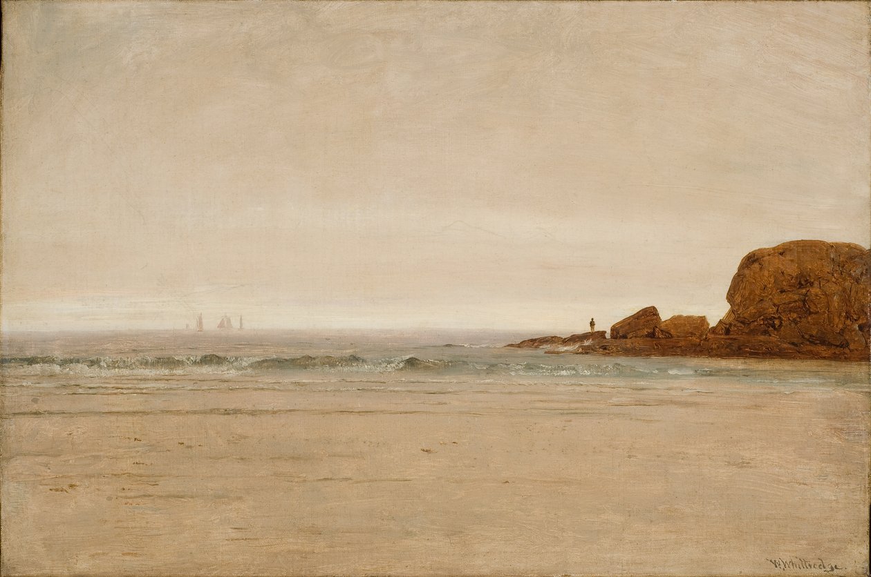 Strand och klippor 1870 (olja på duk) av Thomas Worthington Whittredge