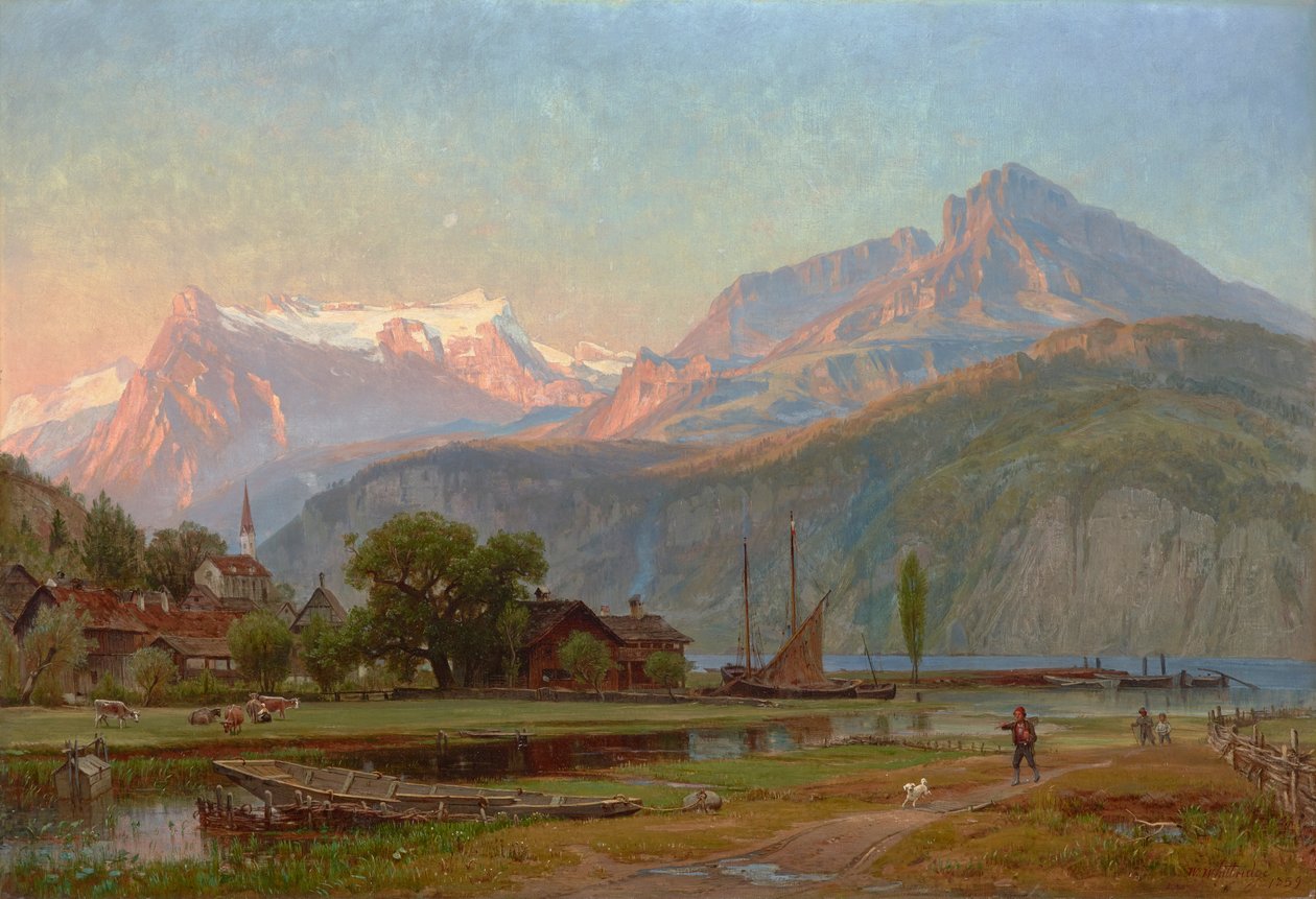 Uribukten, Luzernsjön 1859 (olja på duk) av Thomas Worthington Whittredge
