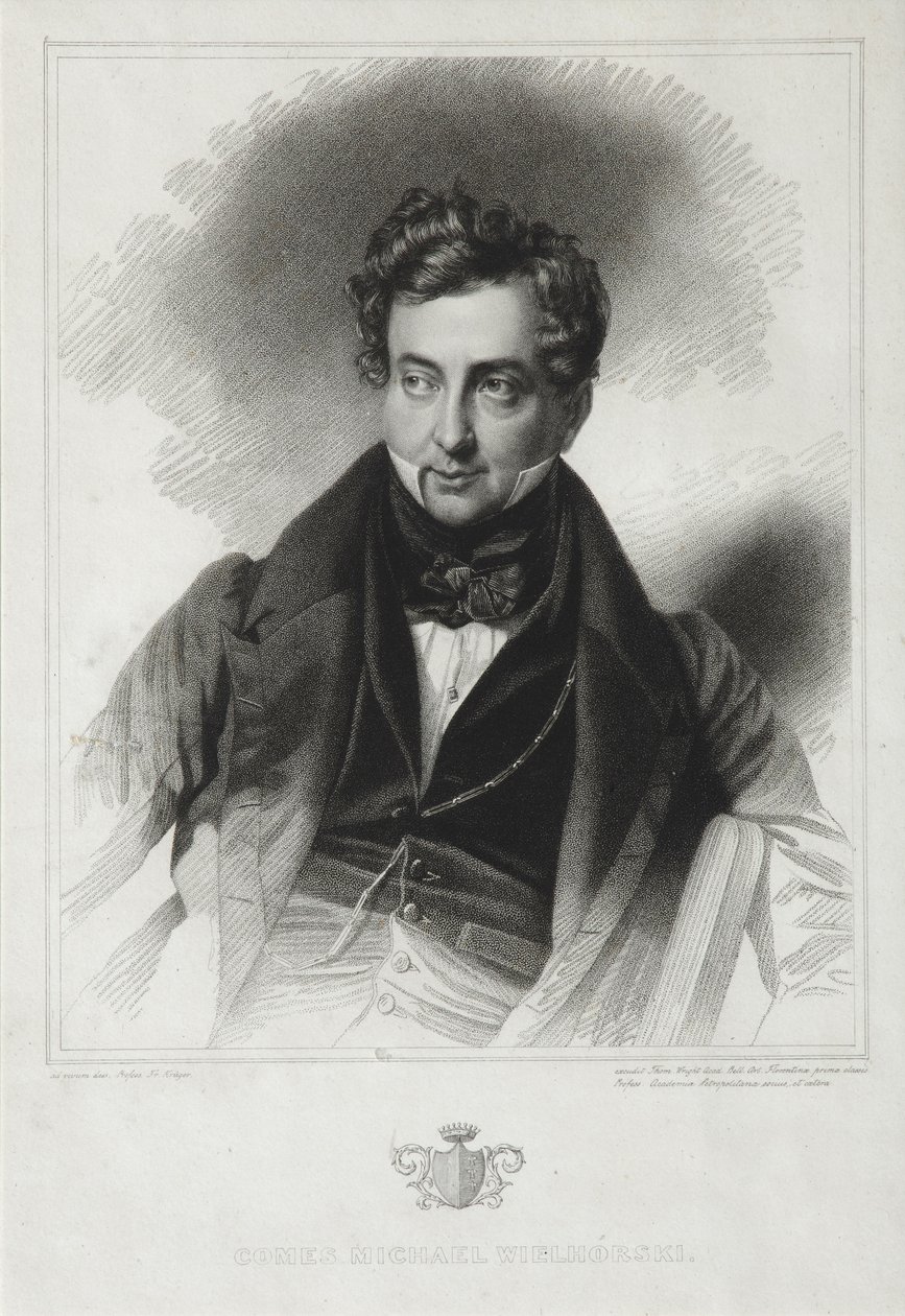 Porträtt av greve Mikhail Yurievich Vilegorsky 1788-1856, tidigt 1830-tal av Thomas Wright