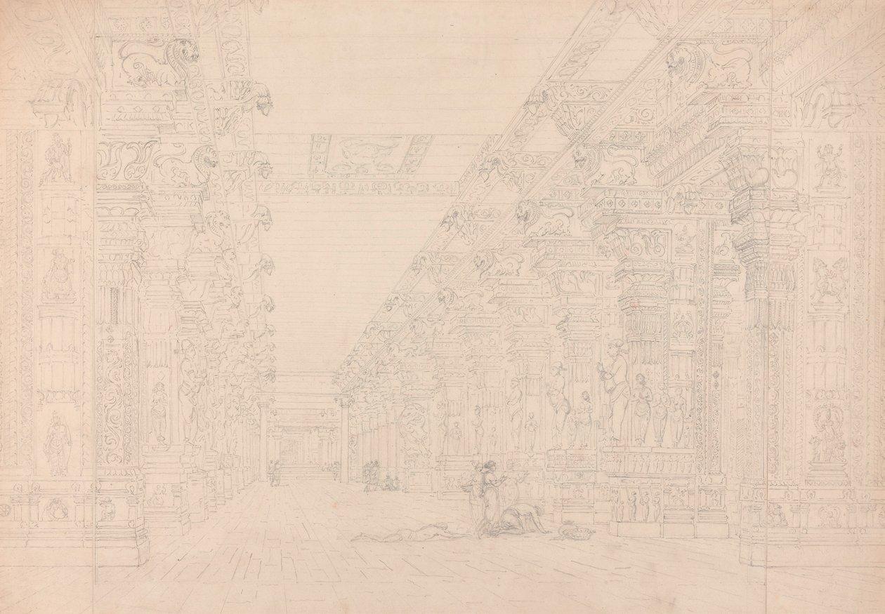 Tremal Naigs Choultry, Madura, juli 1792 (se även 195090) av Thomas und William Daniell