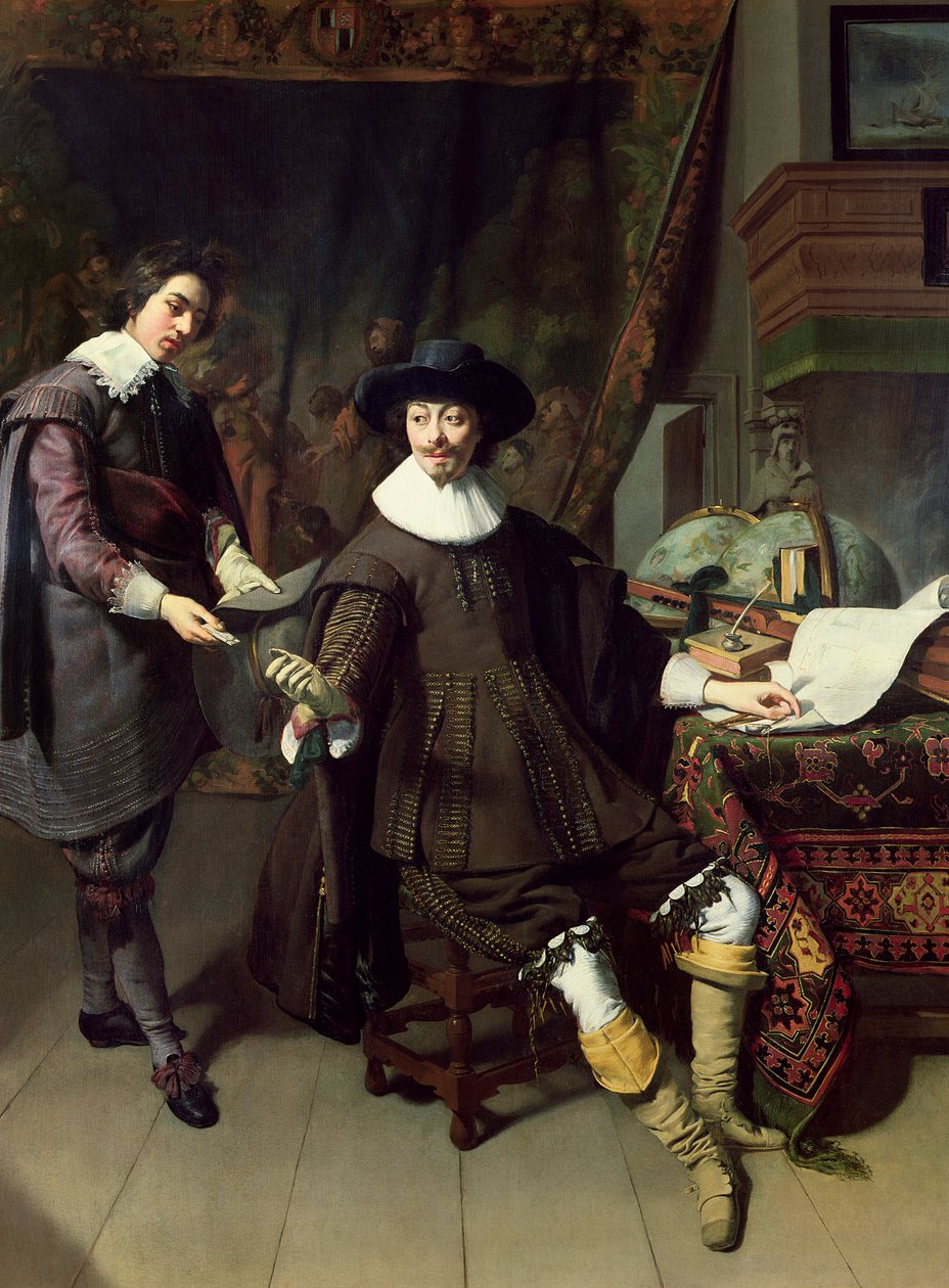 Constantijn Huygens (1596-1687) och hans kontorist, 1627 av Thomas de Keyser