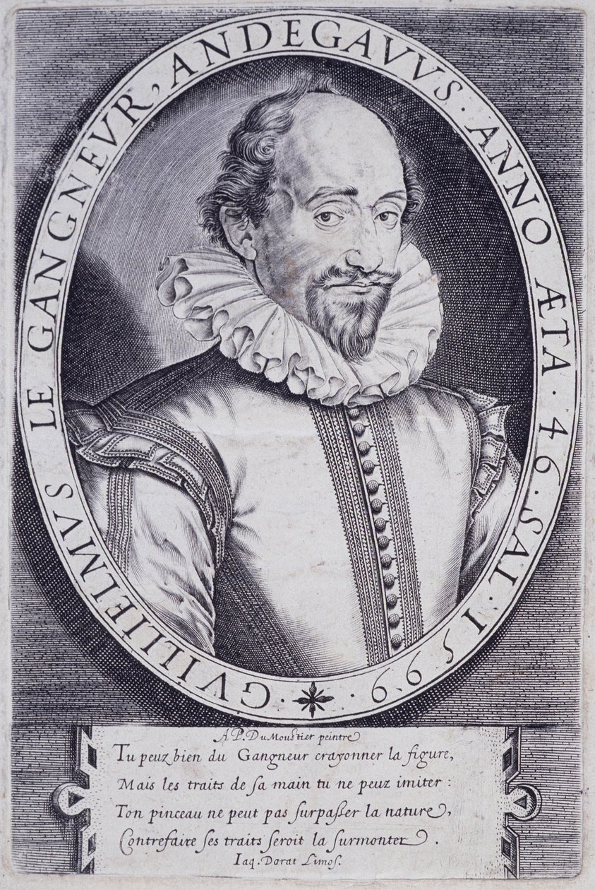 Porträtt av Guillaume Le Gangneur (1553-1624), sekreterare i den franska kungens kammare av Thomas de Leu