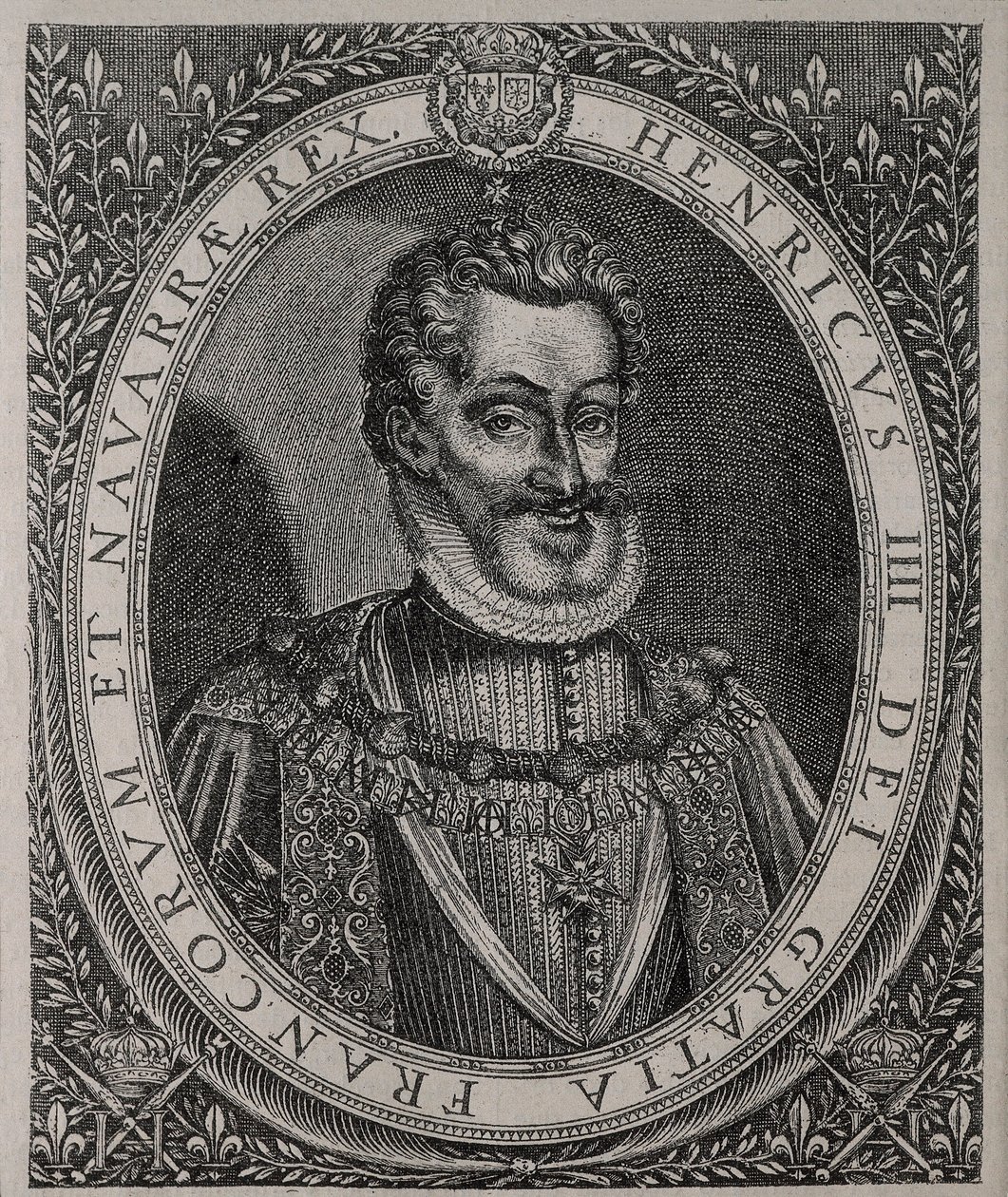 Porträtt av HENRI IV av Frankrike och Navarra (1553-1610) gravyr av Tomas de Leu (1500-talet) av Thomas de Leu