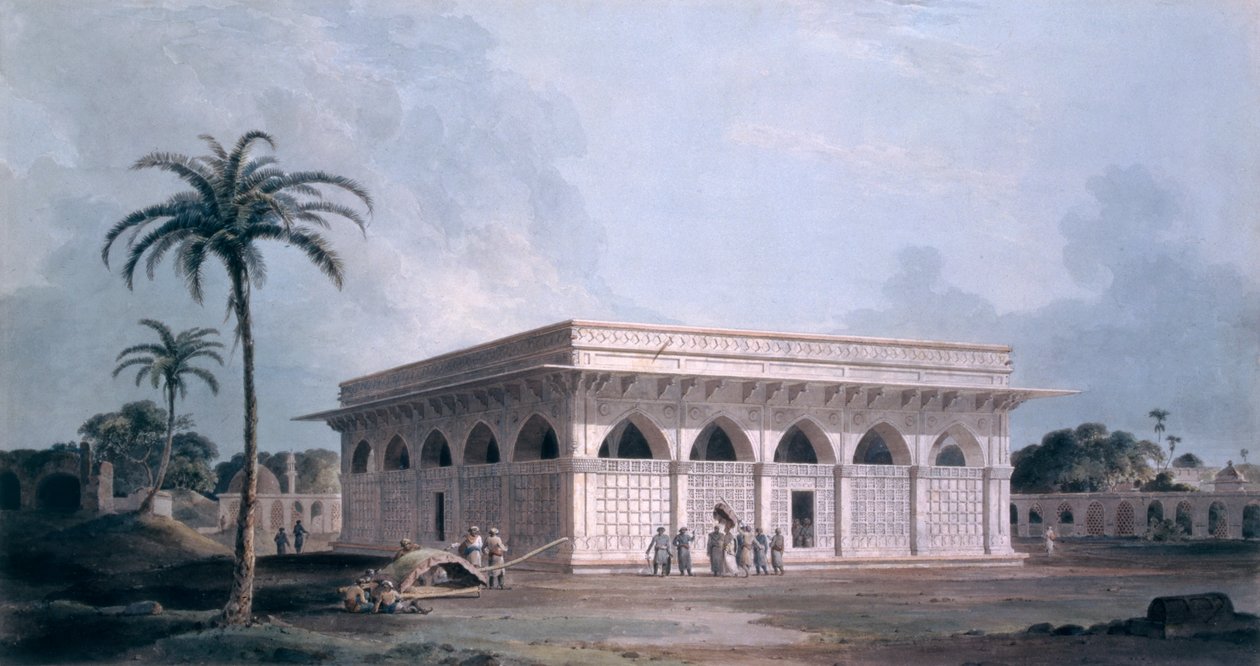 Sixty Fourth Khamba, Nizamuddin, New Delhi (färgad akvatint) av Thomas und William Daniell