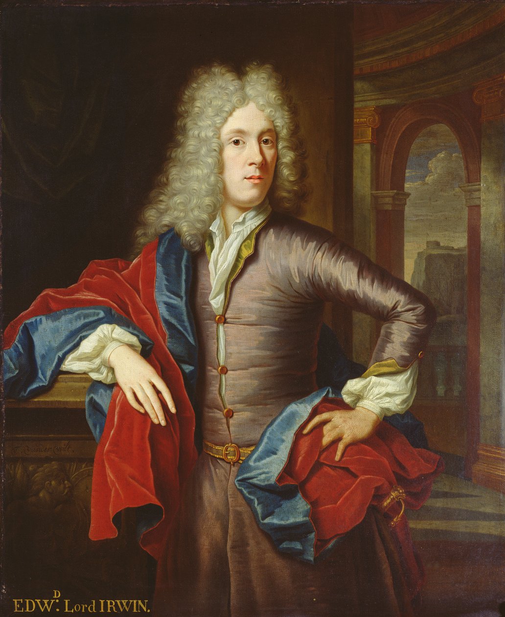 Porträtt av Edward, 4:e Viscount Irwin (1686-1714) (olja på duk) av Thomas van der Wilt
