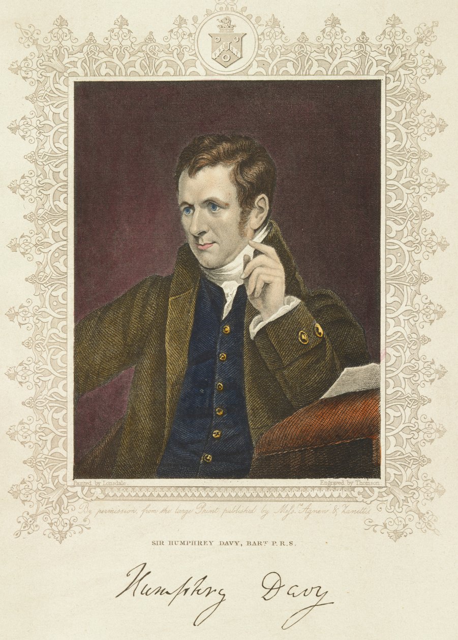 Humphry Davy, brittisk kemist och uppfinnare, 1801 av Thomson
