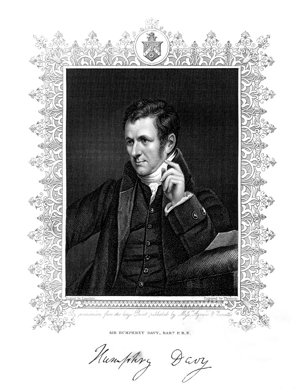 Sir Humphry Davy, kornisk kemist och fysiker, 1800-talet. av Thomson