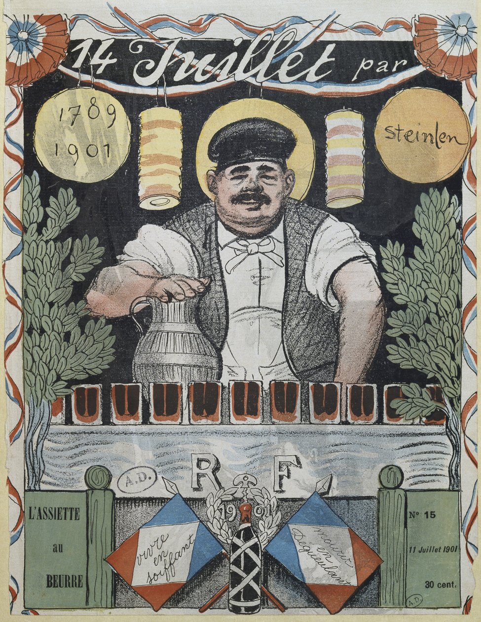 14 juli, vinhandlaren, omslagsillustration från 