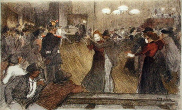 Lokal dans, från LEstampe Moderne, publicerad Paris 1897-99 (se även 184153) av Théophile Alexandre Steinlen
