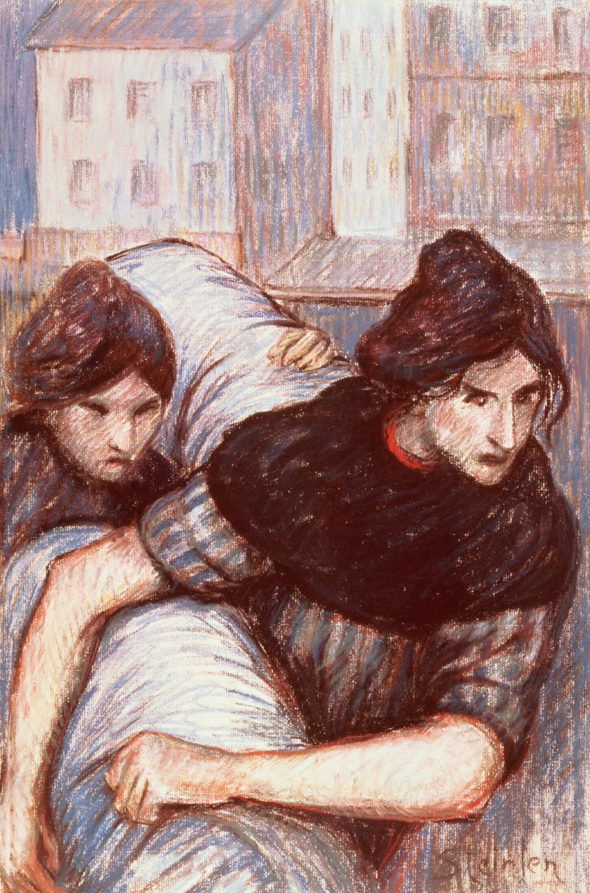 Tvättkvinnorna, 1898 (pastell på duk) av Théophile Alexandre Steinlen