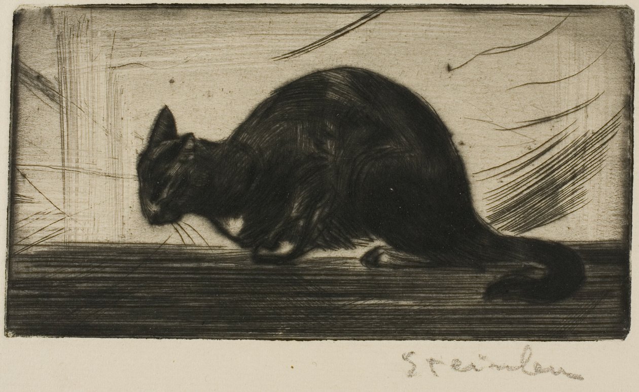 Katt som böjer ryggen av Théophile Alexandre Pierre Steinlen