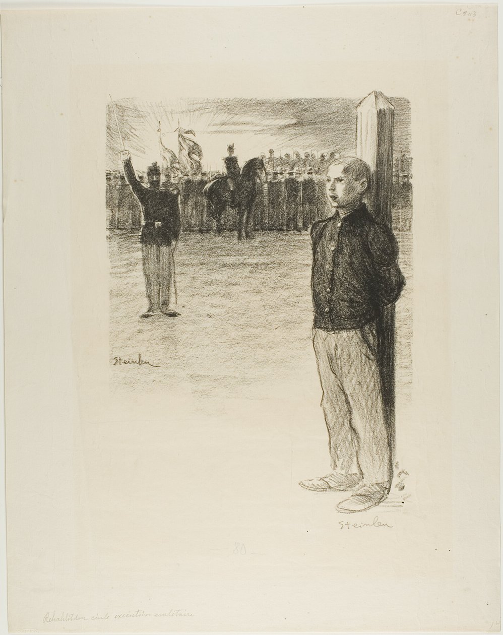 Civil rehabilitering och militär avrättning av Théophile Alexandre Pierre Steinlen